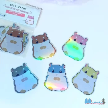 Set de stickers ” Hamsters Rechonchos” efecto tornasol